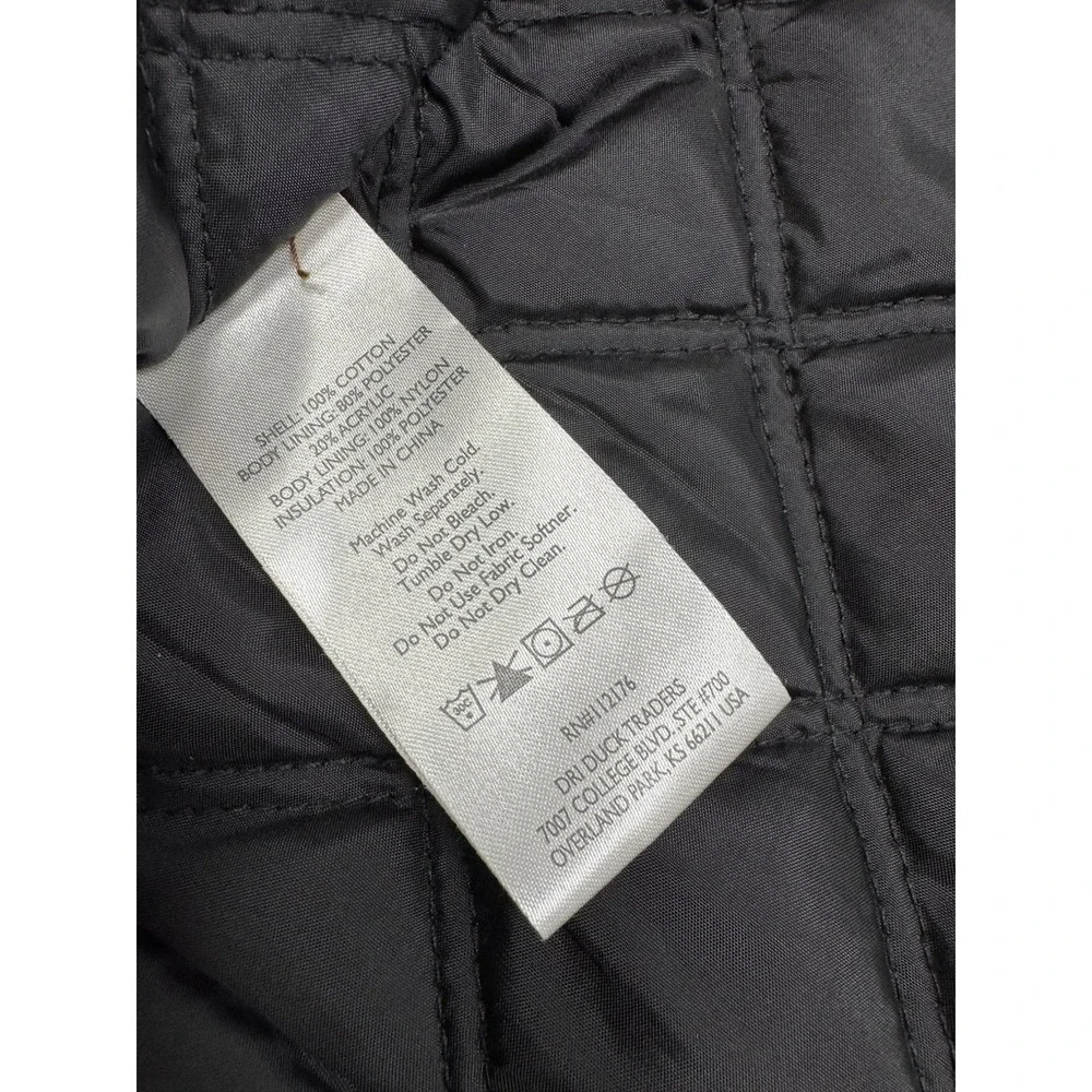 Dri Duck Vest Mens Large Brown Canvas Sherpa Quilted Full Zip Workwear Utility